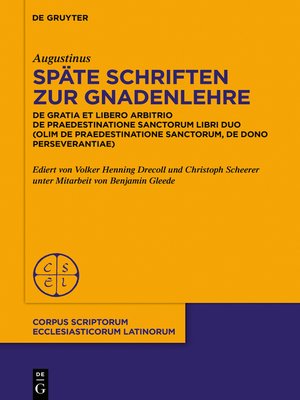 cover image of Späte Schriften zur Gnadenlehre